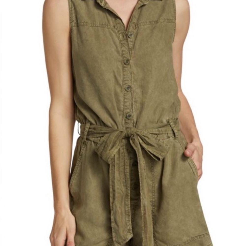 Bella Dahl Olive Green Sleeveless Romper - Picture 2 of 7